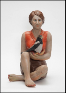 Woman and Magpie, by Jeanette  Morrow