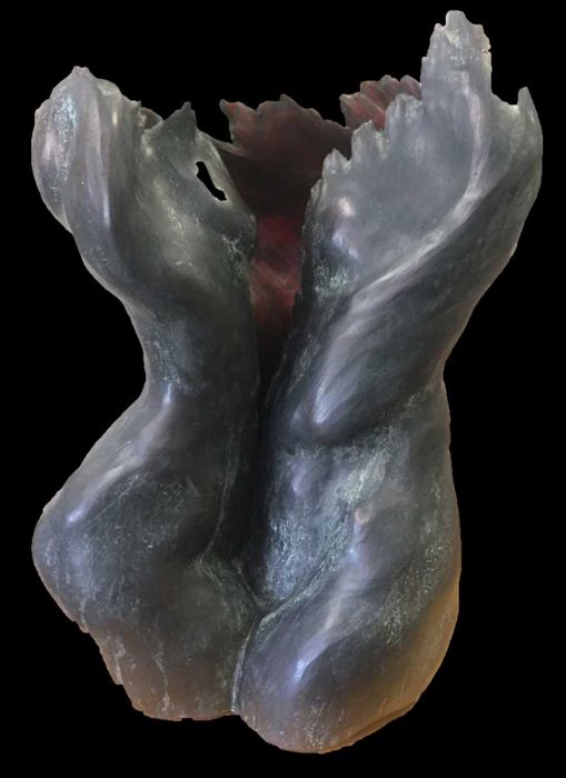 "Life Lessons" Exhibit Opens At Gallery at 48 Natoma 2 bronzed lovers ceramic sculpture by amanda paoletti.