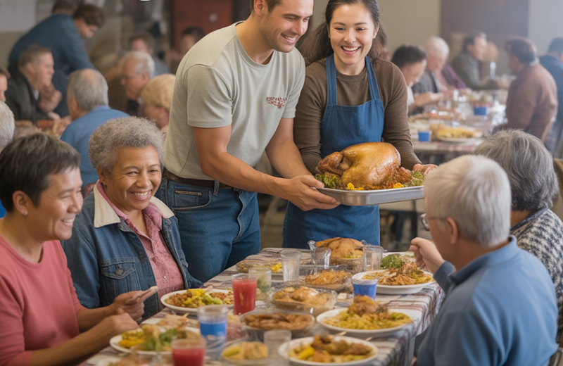 Salvation Army Thanksgiving Meals Reach Folsom Neighbors Through Sacramento and Auburn 1 thanksgiving dinner. ai image via FolsomLocalNews